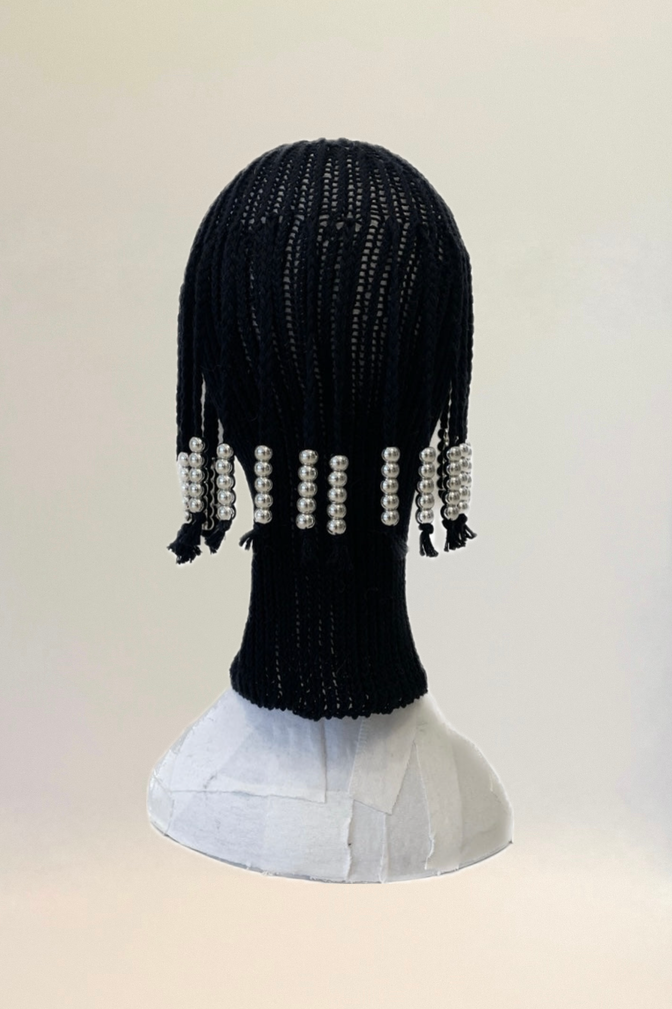 【COTTON】BLACK with SILVER BEADS