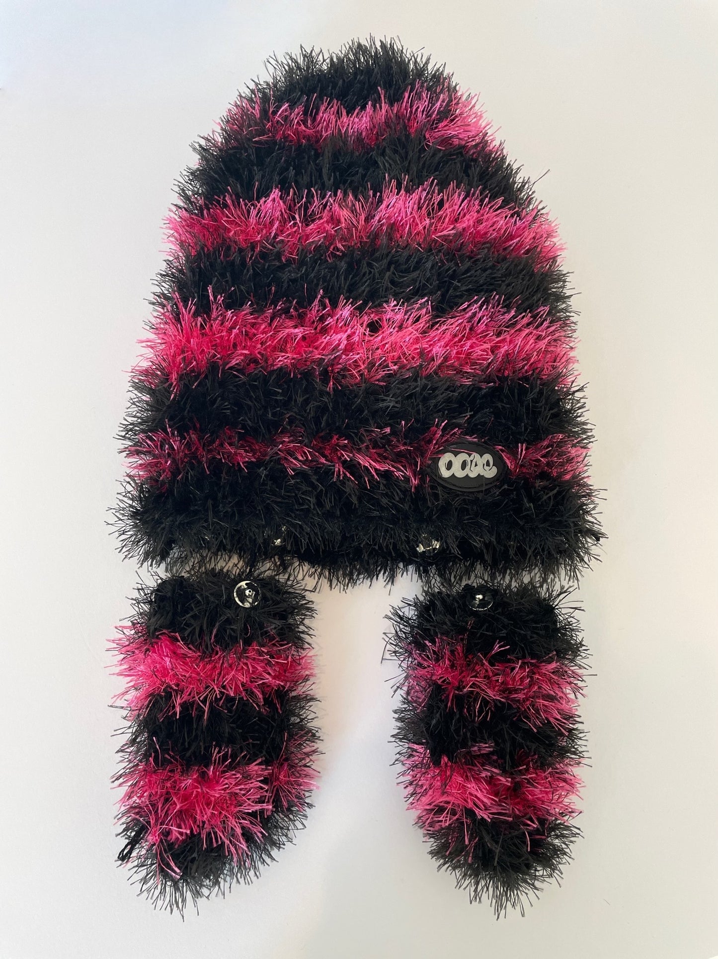 2WAY Earflap Beanie 【PINK-BLACK】