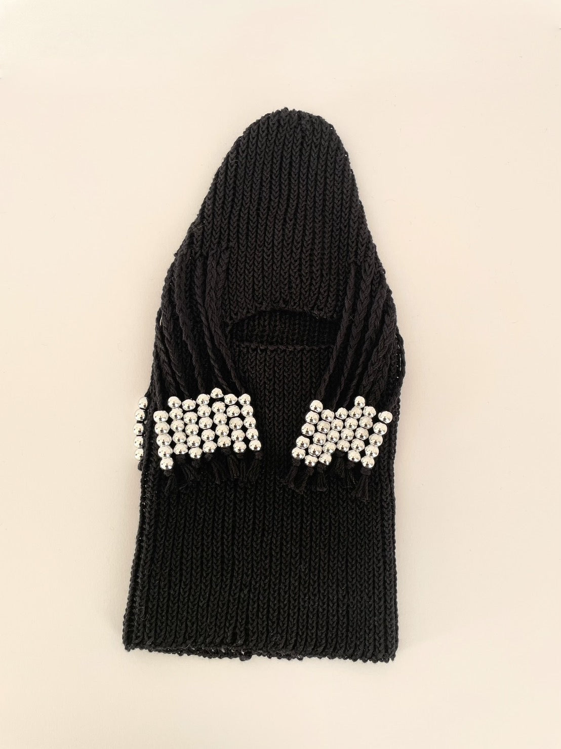 【COTTON】BLACK with SILVER BEADS