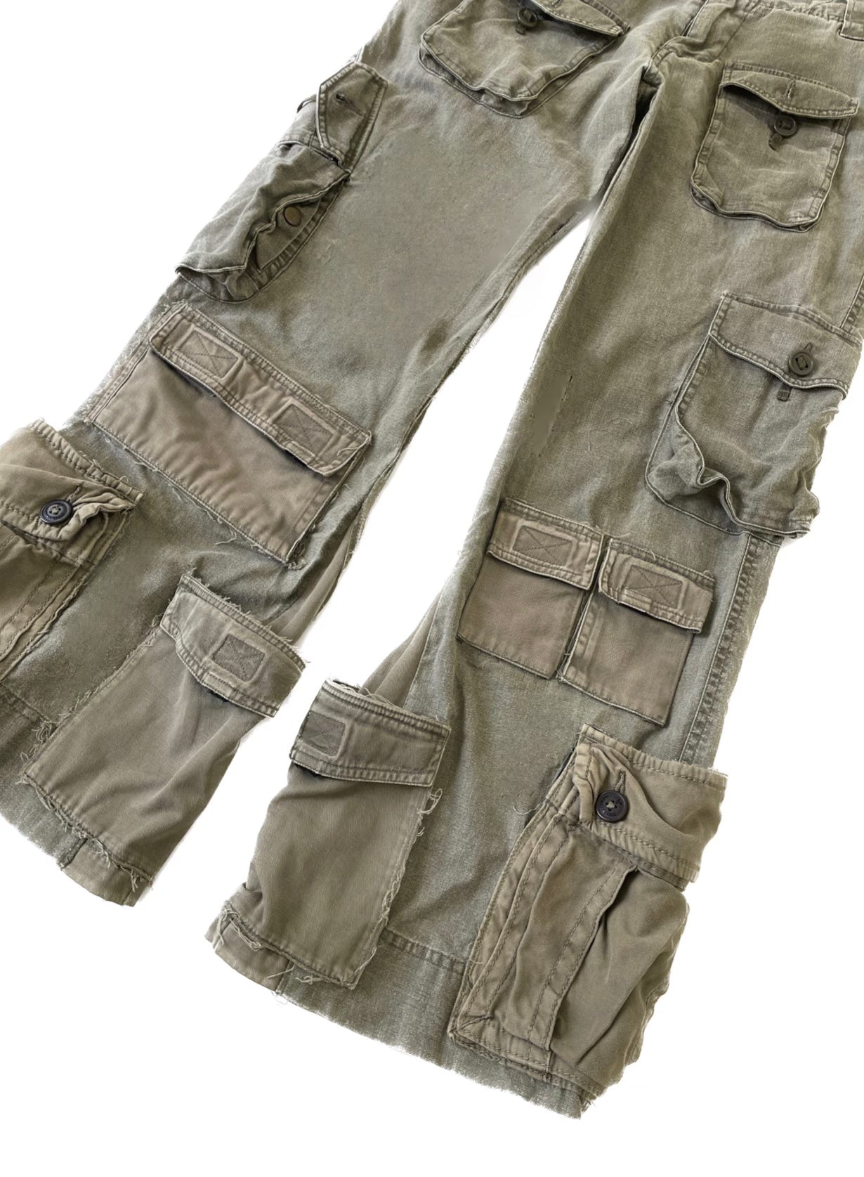 Multi-pocket cargo pants 【moss green】