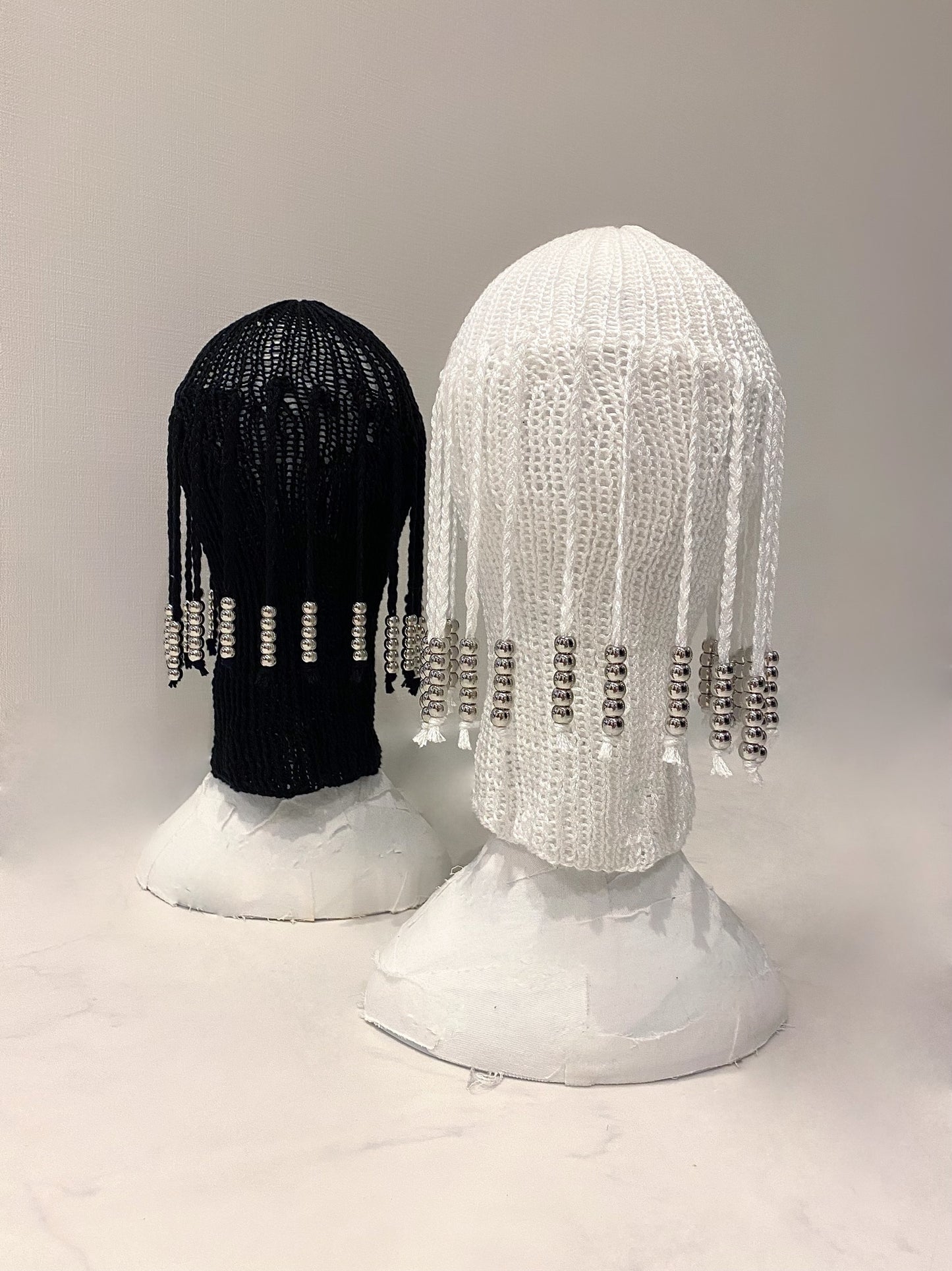 【COTTON】BLACK with SILVER BEADS