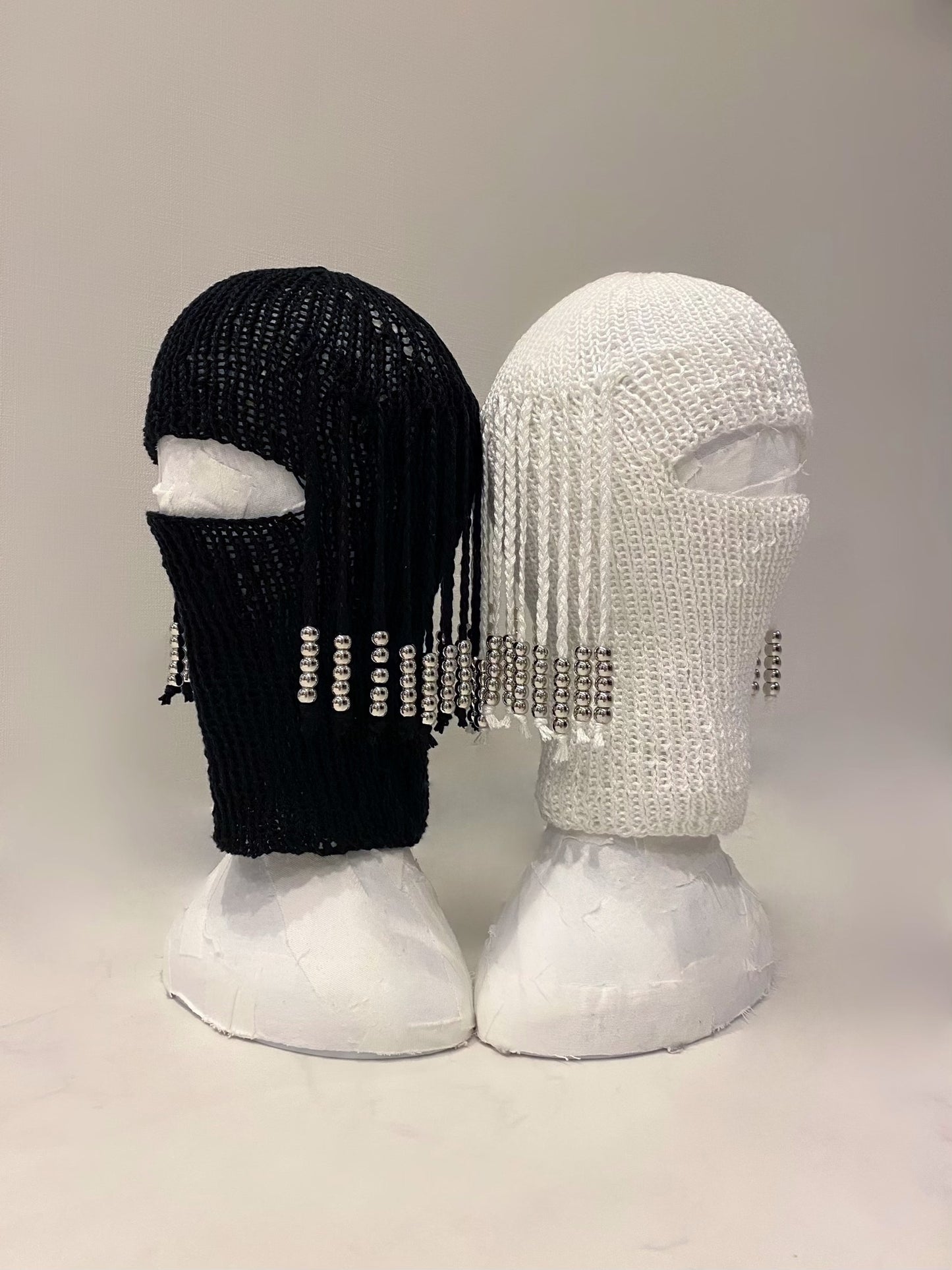 【COTTON】BLACK with SILVER BEADS