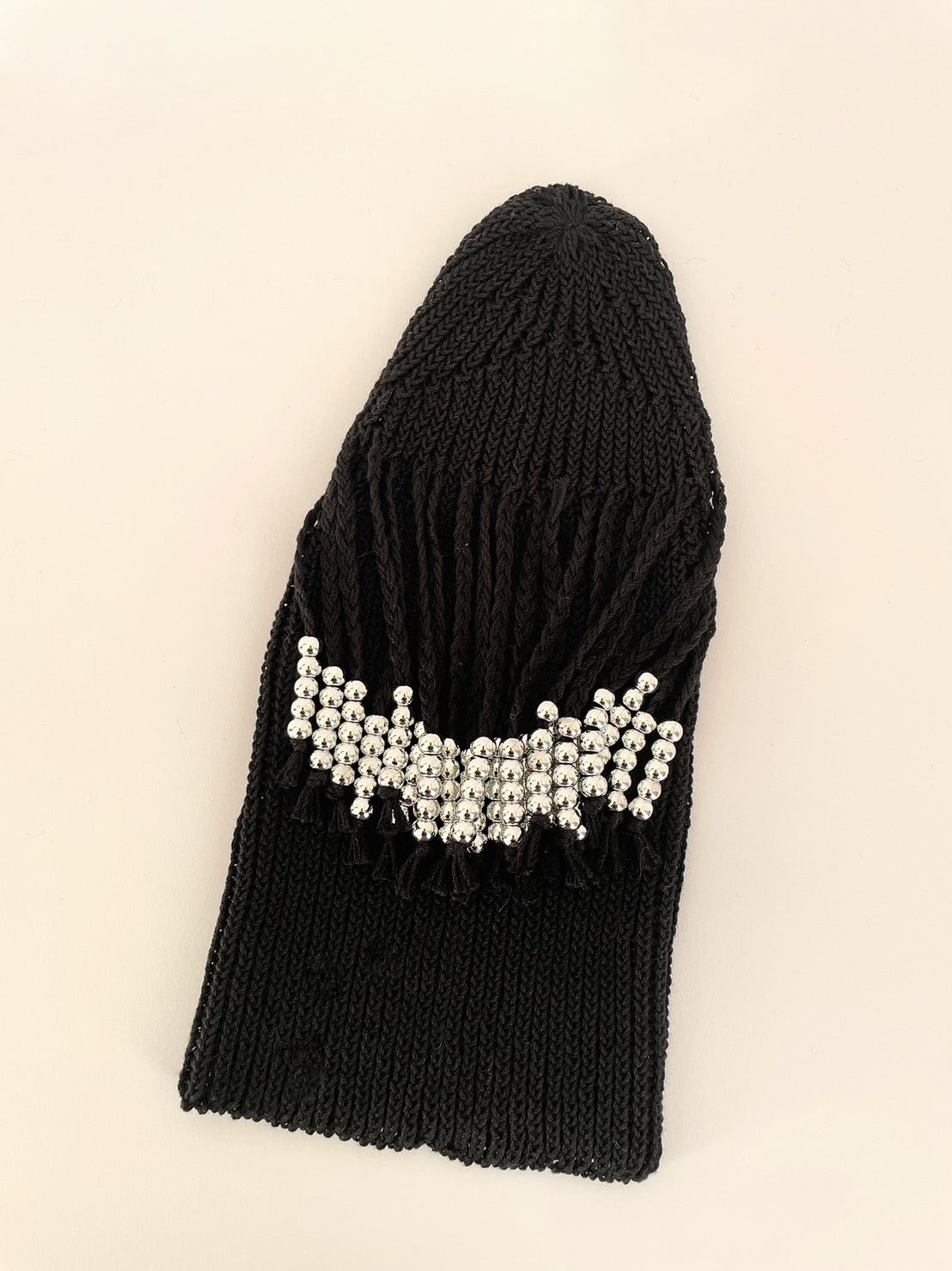 【COTTON】BLACK with SILVER  BEADS