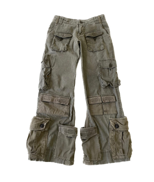 Multi-pocket cargo pants 【moss green】